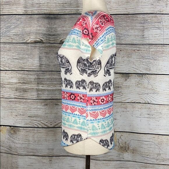 Gaze USA short sleeve Top Tee Elephant Print S - Picture 4 of 10